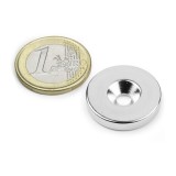 Magnet neodim disc cu gaura ingropata, &Oslash;23&amp;#215;4 mm, N35