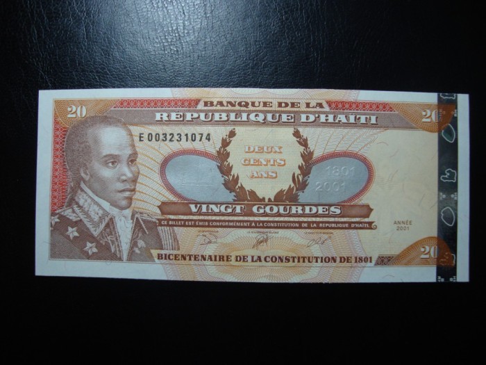 HAITI 20 GOURDES 2001 UNC COMEMORATIVA