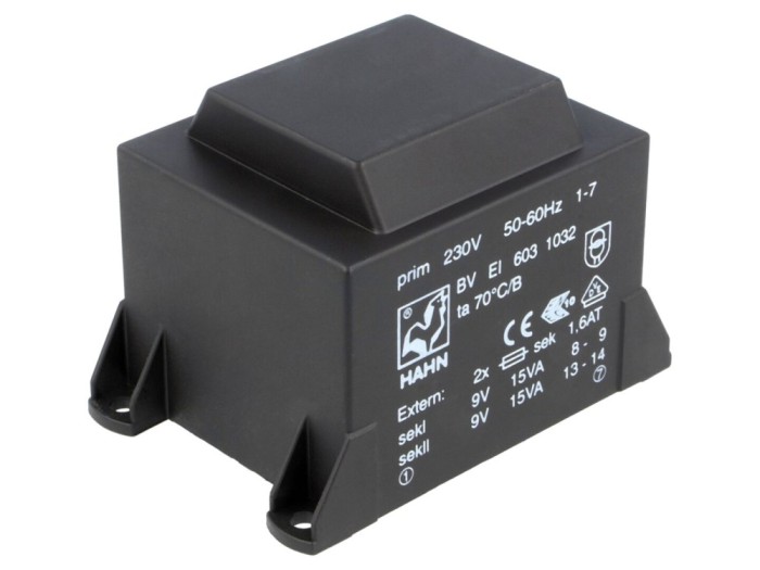Transformator &icirc;ncapsulat 30VA 9V 9V