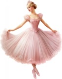 Cumpara ieftin Sticker decorativ, Balerina, Roz, 76 cm, 1346STK-4