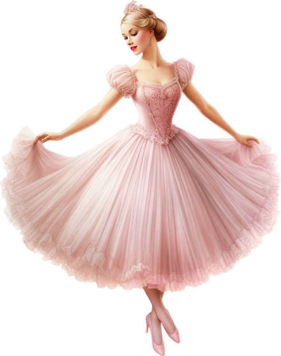 Sticker decorativ, Balerina, Roz, 76 cm, 1346STK-4
