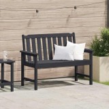 VidaXL Bancă de grădină cu pernă Negru 120 x 59 x 88cm Plastic