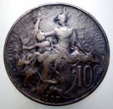 7.560 FRANTA 10 CENTIMES 1907, Europa, Bronz