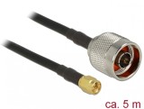 Cablu antena N plug la SMA plug CFD200/RF200 5m low loss, Delock 89418