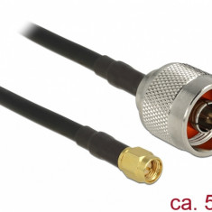 Cablu antena N plug la SMA plug CFD200/RF200 5m low loss, Delock 89418