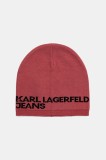 Karl Lagerfeld Jeans căciulă din bumbac culoarea portocaliu, A3W33109