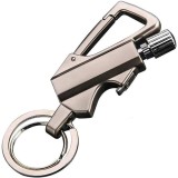 Bricheta metalica permanenta, cu breloc, echipament de supravietuire in caz de urgenta cu betisor de chibrit din metal, argintiu