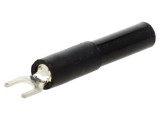 ELECTRO Mufă tip furcă Negru Nichelat 4.5mm Soclu 4mm Alama 36A 30V AC 60V DC