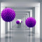 Fototapet de perete autoadeziv si lavabil Tunel cu bile violet, 350 x 200 cm