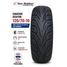 Cauciuc scuter 120 / 70 - 10 Vee Rubber (VRM 54 PBL)