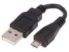 Cablu USB 2.0 A la Micro B 0.1m Negru, QOLTEC
