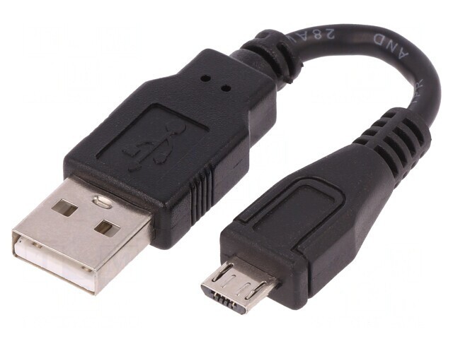 Cablu USB 2.0 A la Micro B 0.1m Negru