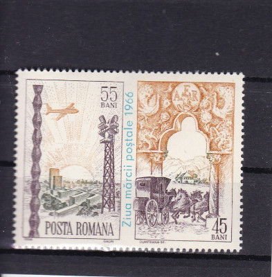 ROMANIA 1966 LP 640 ZIUA MARCII POSTALE ROMANESTI MNH foto