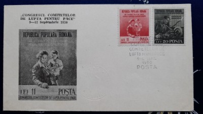 1950-Congres.comitetelor de lupta ptr.pace-Mi=1236-1237-FDC-RAR foto