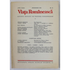VIATA ROMANEASCA , REVISTA EDITATA DE UNIUNEA SCRIITORILOR , ANUL XXXI , NR. 11 , NOIEMBRIE , 1978