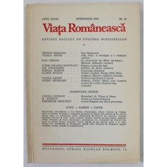 VIATA ROMANEASCA , REVISTA EDITATA DE UNIUNEA SCRIITORILOR , ANUL XXXI , NR. 11 , NOIEMBRIE , 1978