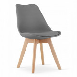 Scaun bucatarie/living, Artool, Mark, PP, lemn, grafit, 49x43x82 cm, Leobert
