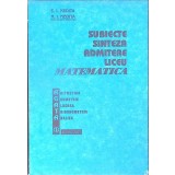 MATEMATICA: SUBIECTE, SINTEZA, ADMITERE LICEU-E.I. NEDITA, N.I. NEDITA-351431