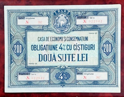 Obligatiune CEC 200 lei RSR foto
