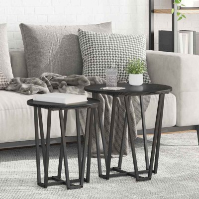 vidaXL Set măsuțe laterale 2 pcs Stejar negru 50 x 50 x 50.5 cm 869720 foto
