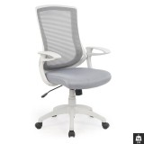 Scaun directorial HM Igor, Ergonomic, Cadru Polipropilena, Tapiterie Mesh, Inaltime ajustabila, 100 kg, 114x66x63 cm, Alb Gri