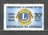 Senegal.1967 50 ani Lions International MS.79, Nestampilat