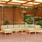 vidaXL Set mobilier grădină cu perne crem, 9 piese, lemn masiv de pin 3096707