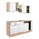 Mobilier Bucatarie Modulara Leziter Yorki 220 cm Stejar Sonoma Alb