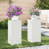 Suporturi plante pilon exterior 2 buc. alb 24x24x55 cm oțel