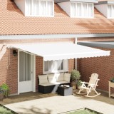 vidaXL Marchiză retractabilă automată cu LED alb 400x350 cm