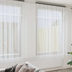 vidaXL Perdele cu perdele Floral Alb 600 x 280 cm Poliester