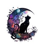 Cumpara ieftin Sticker decorativ Pisica Noptii, Multicolor, 60 cm, 5510ST, Oem