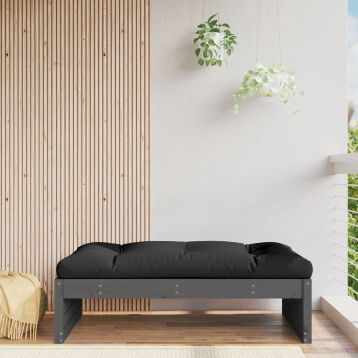 Gossi taburet de gradina, 120x80 cm, gri, lemn masiv de pin