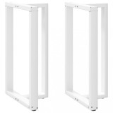 vidaXL Picioare de masă de bar &icirc;n formă de T, 2 buc., alb, 60x35x(100-101) cm, oțel