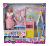 Papusa Steffi Love cu camera bebelusului si accesorii, 29 cm