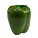 Cutie depozitare alimente din plastic, forma ardei, 9.8x9.8x10.7 cm, verde