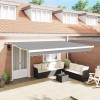 Copertină Alb 5 x 3 m Metal, vidaXL