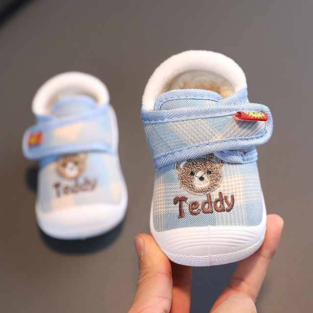 Pantofi imblaniti in carouri bleu - Teddy (Marime Disponibila: Marimea 21)