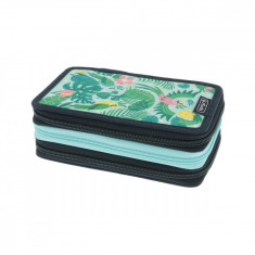 Penar echipat Herlitz 31 piese, 3 compartimente, 19 x 11.5 x 7 cm, motiv sweet jungle