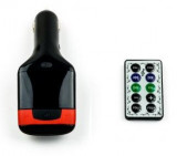 Modulator FM Soundvox FM33, MP3 Player, Ecran LCD, Micro SD, USB, Telecomanda, Negru/Rosu 43500967, General