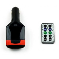 Modulator FM Soundvox FM33, MP3 Player, Ecran LCD, Micro SD, USB, Telecomanda, Negru/Rosu 43500967