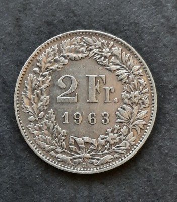 2 Francs 1963, Elvetia - B 4378 foto