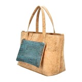 Cumpara ieftin Geanta eleganta din pluta Natural Blue