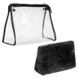 Set Portfarduri Cosmetice Transparent &amp; Catifelat Negru, CMCLASS