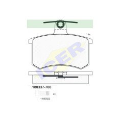 Set placute frana spate Alfa Romeo 145/146, 192000; 155, 191997; 164, 191998, 33, 191994; Spider 192005; Audi 100, 200, 80, 90, A4 B5; A6 C4; A8,