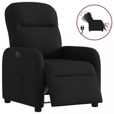 Gossi fotoliu rabatabil electric, negru, material textil foto