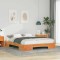 vidaXL Cadru de pat de podea Maro 140 x 200 cm Lemn masiv de pin 873030