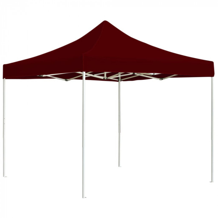 Cort de petrecere profesional pliabil, bordo, 2 x 2 m, aluminiu
