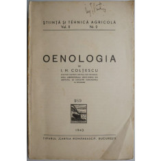Oenologia &ndash; I. H. Coltescu (lipsa coperta)