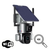 Cumpara ieftin Camera Supraveghere 4K Wireless, Dual Camera 8MP, Zoom Optic 4X, Solara, Rotire Aplicatie, IP66, Detectie PIR, Viziune Nocturna Color
